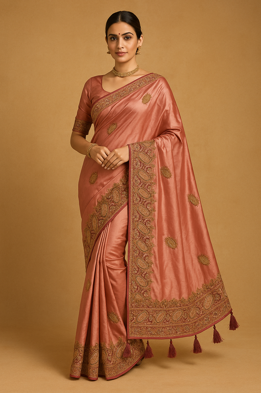 Elegant Paisley Designer Saree with Soft Fabric & Tassel Pallu