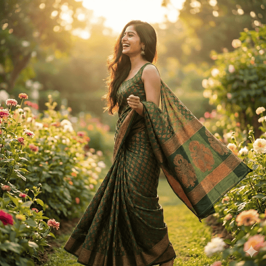 Semi Silk Saree with Contrasting Zari Border