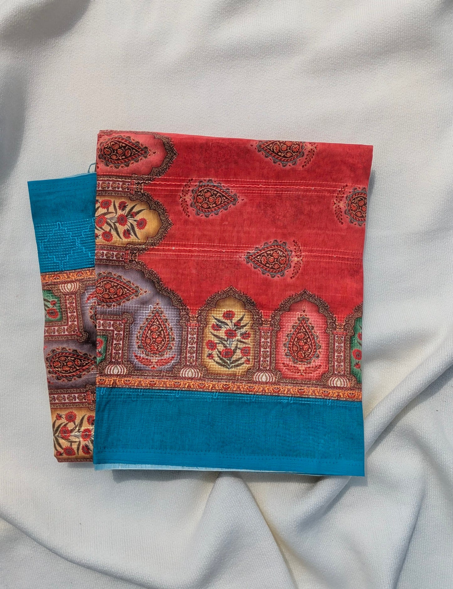 Printed Salwar Suit Material with Embroidered Dupatta